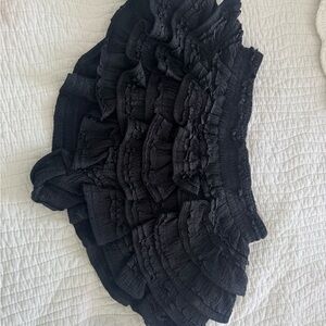 Black Ruffle Mini Skirt